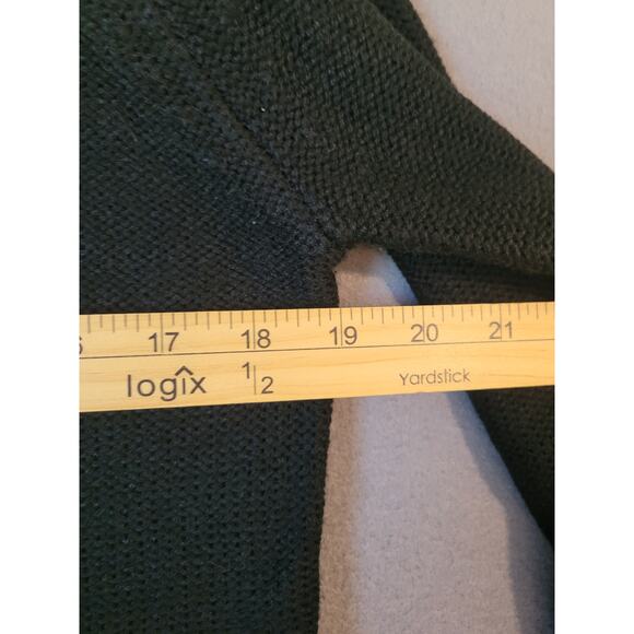 E by Elan Black Knit Sweater Blouse S Sheer Back Panel Zipper Detail EUC - Picture 6 of 8